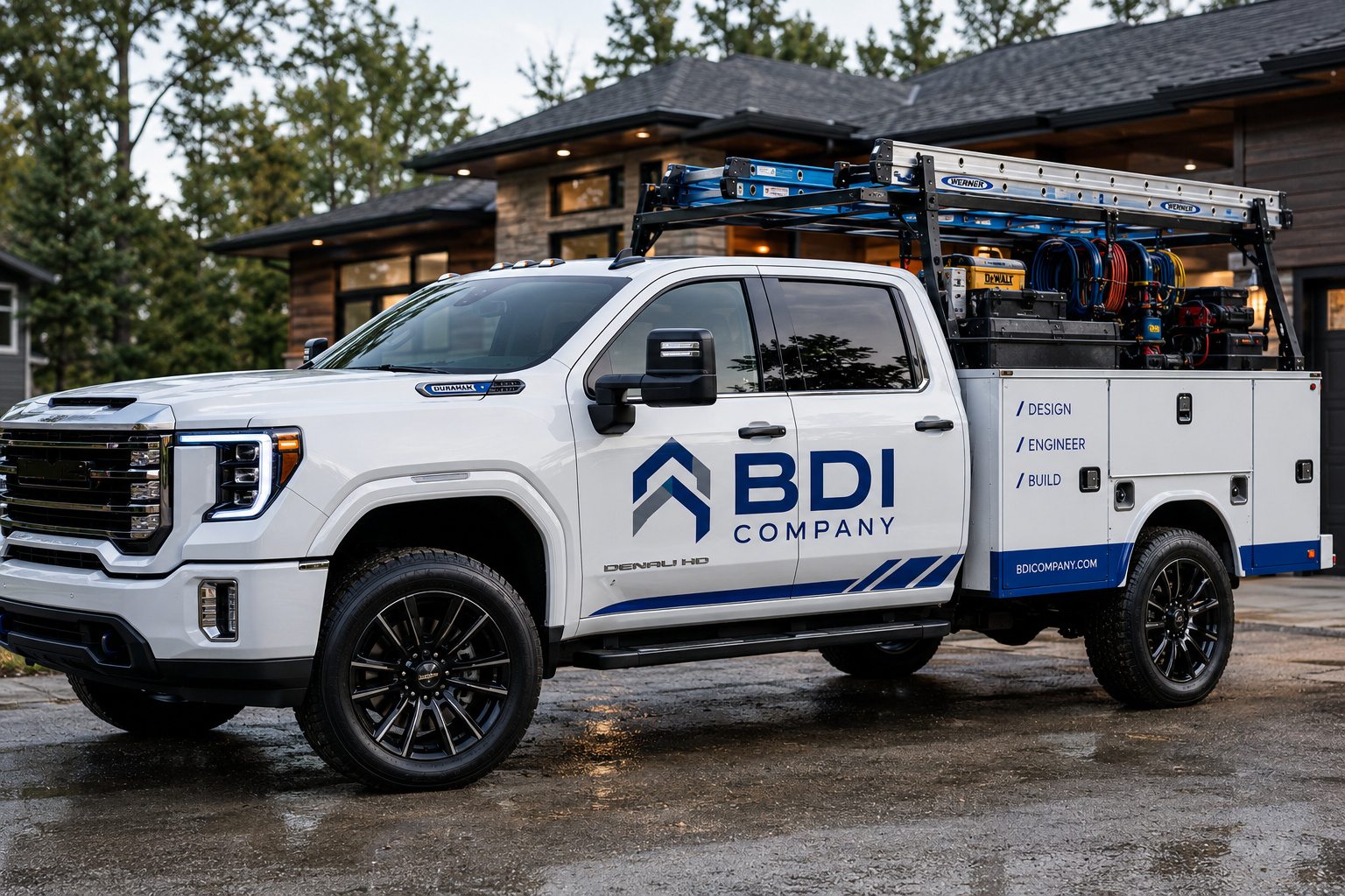 BDI Company service truck equipped for remodeling work